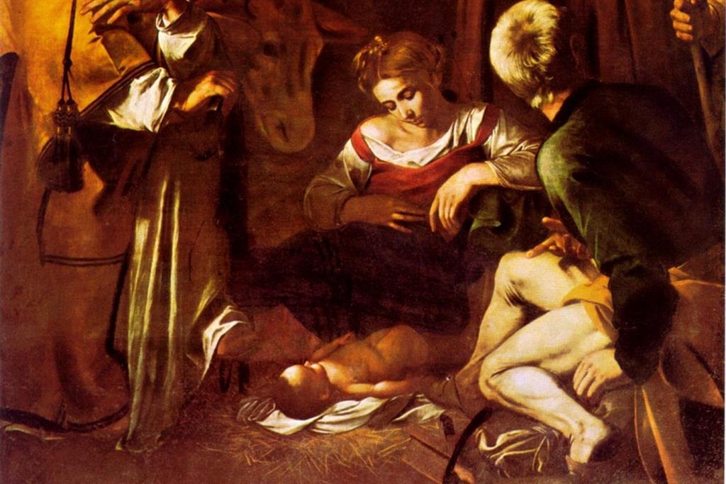 La “Natività” di Caravaggio rubata a Palermo nel 1969 (particolare)