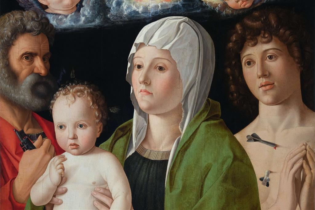 Particolare della «Madonna col Bambino tra santi», della Bottega di Giovanni Bellini. Firenze, Collezione Luzzetti