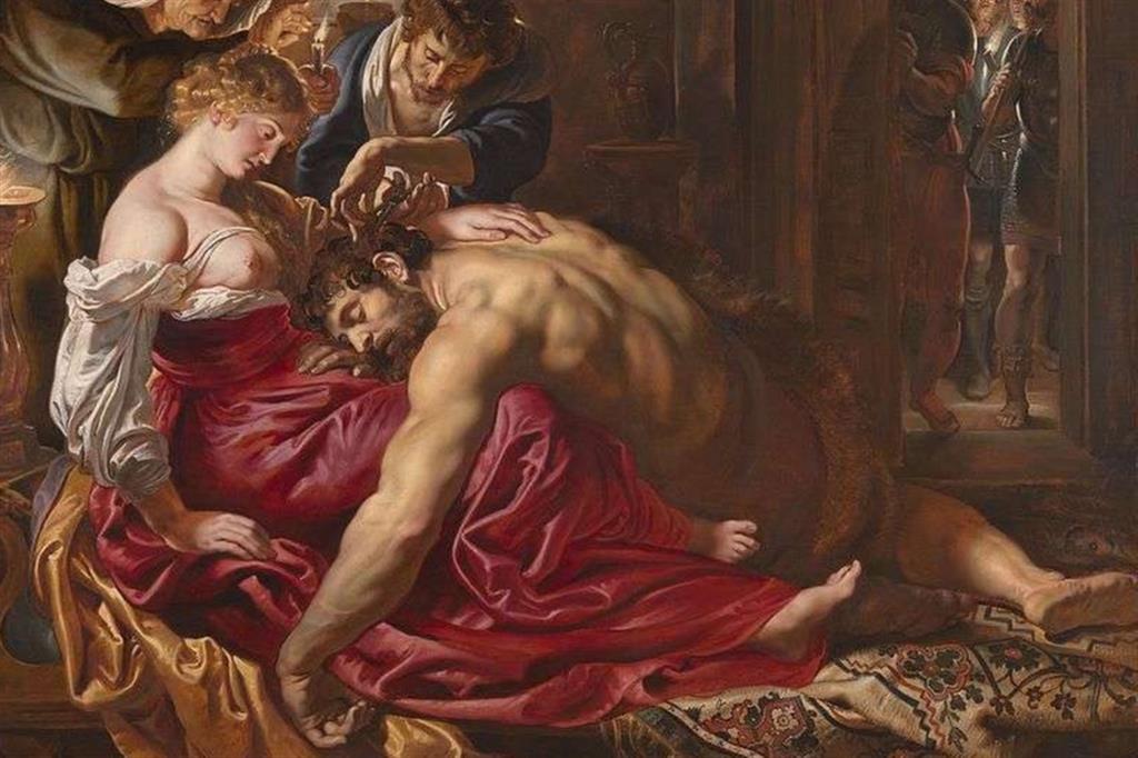 La tela con “Sansone e Dalila” attribuita a Rubens, alla National Gallery di Londra (particolare). Secondo l'analisi dell'intelligenza artificiale si tratterebbe di un falso d'epoca
