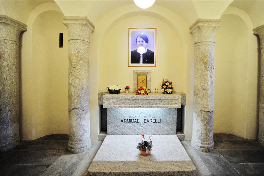 La tomba di Armida Barelli nella cripta della cappella dell’Università Cattolica del Sacro Cuore a Milano