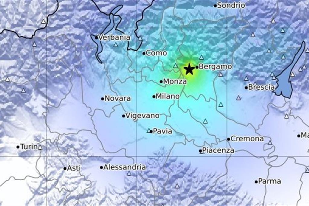 Forte scossa di terremoto in Lombardia, epicentro nella Bergamasca