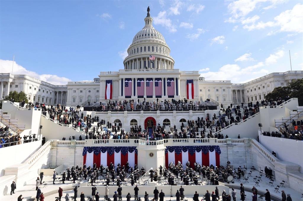 Una vista del Congresso durante l'inaugurazione del mandato di Joe Biden