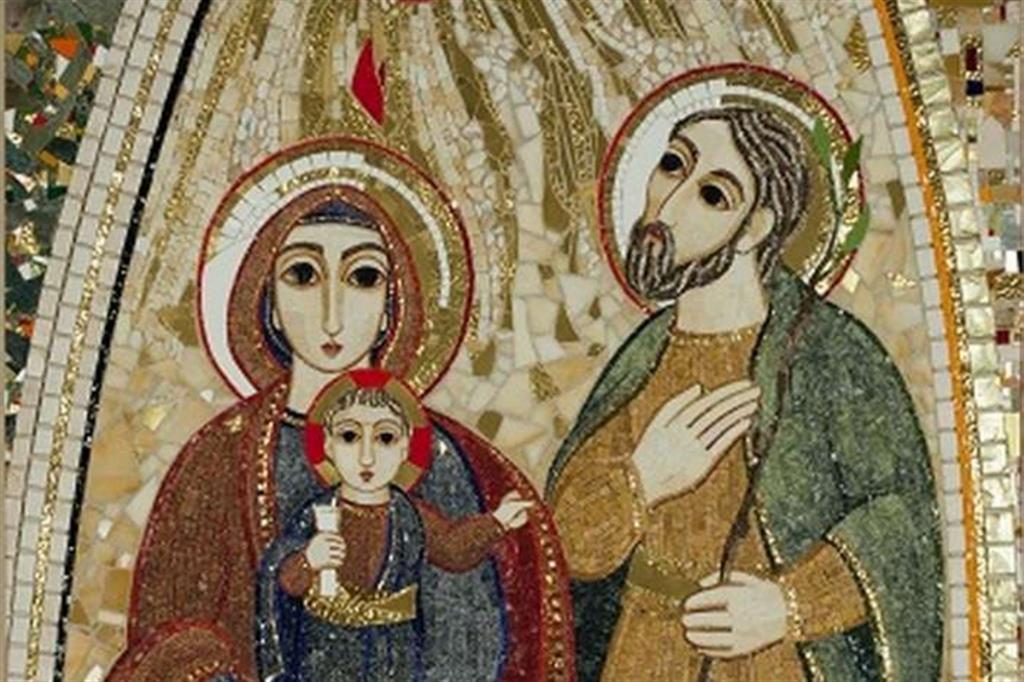 Sacra Famiglia. Mosaico di Marko Ivan Rupnik (particolare)