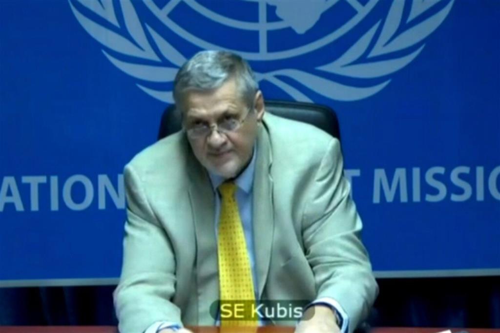 L’inviato Onu in Libia, Ján Kubiš, durante l’intervento al Consiglio di Sicurezza