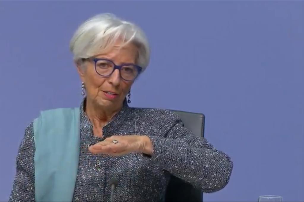 Christine Lagarde alla conferenza stampa del 21 gennaio