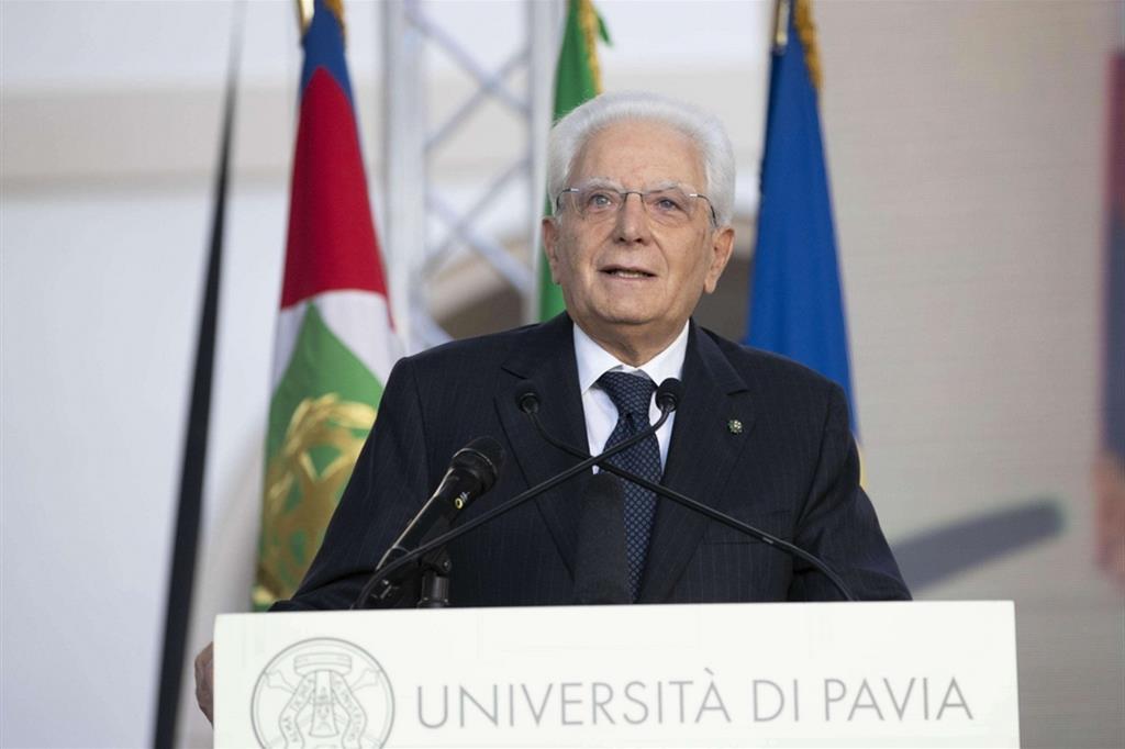 ll Presidente della Repubblica Sergio Mattarella a Pavia, all'inaugurazione dellAnno Accademico 2021-2022 dellUniversità degli Studi di Pavia