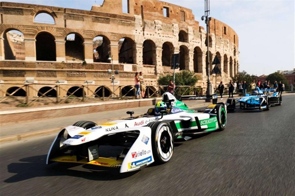 Una gara di Formula E a Roma