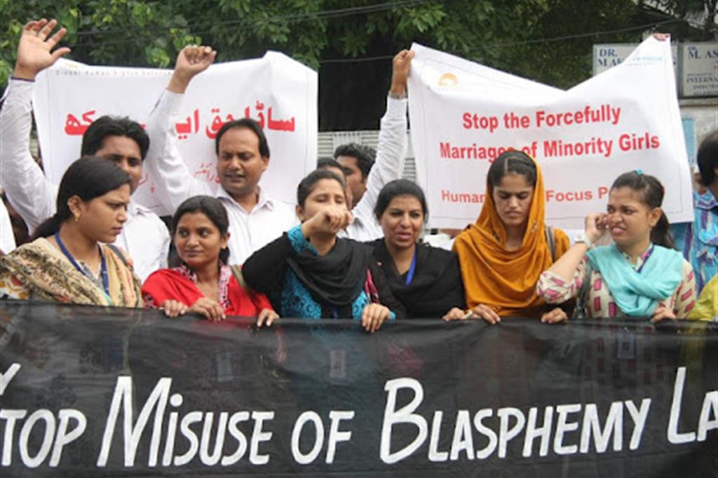 Una manifestazione per la libertà religiosa in Pakistan