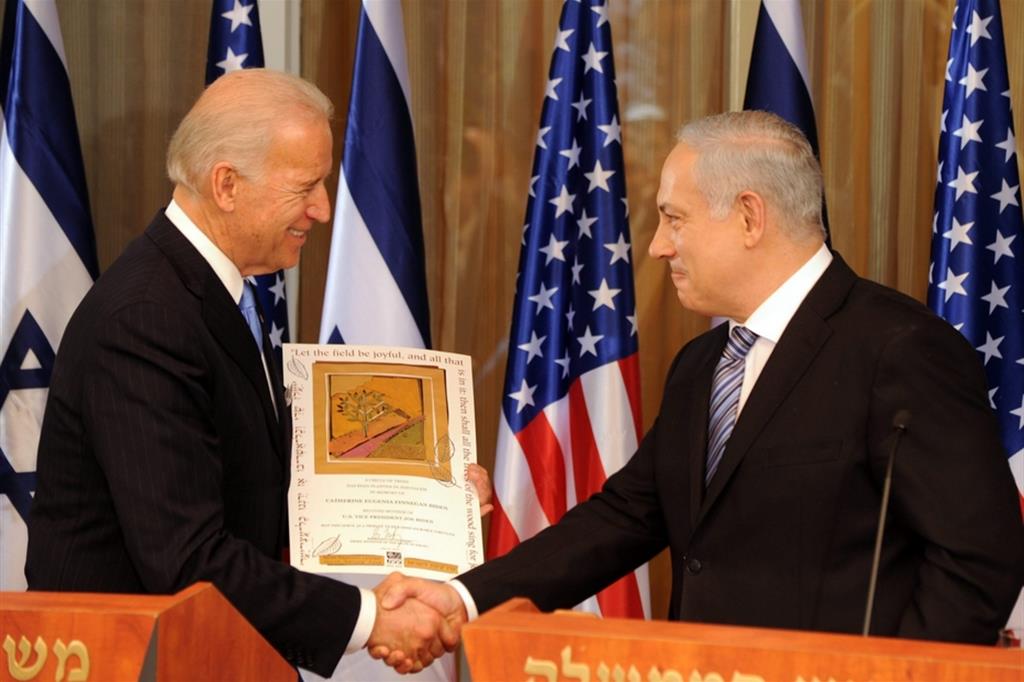 Il premier israeliano Benjamin Netanyahu e l'allora vice-presidente americano Joe Biden a Gerusalemme nel 2010