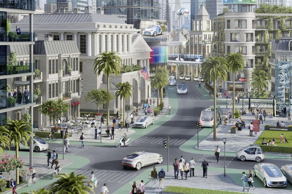 Un’ipotesi di Smart City del futuro realizzata da Bosch