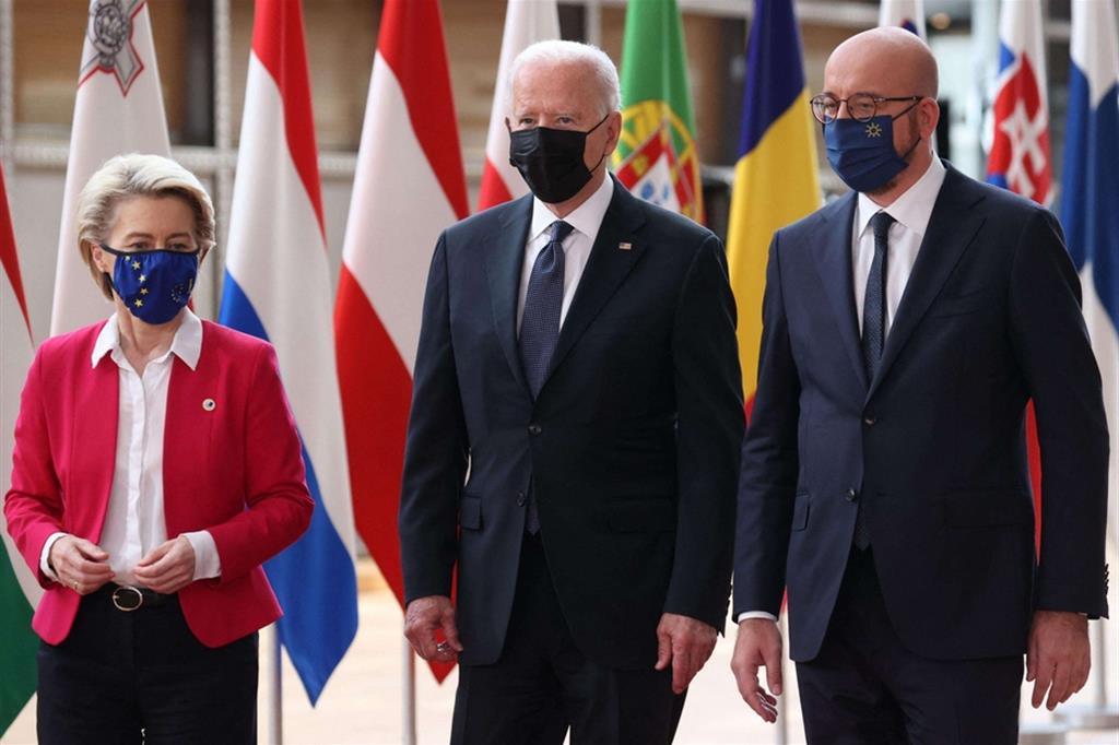 Von der Leyen, Biden e Michel a Bruxelles