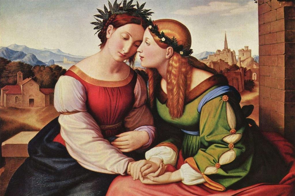 “Italia e Germania”, dipinto allegorico del 1828 di Friedrich Overbeck