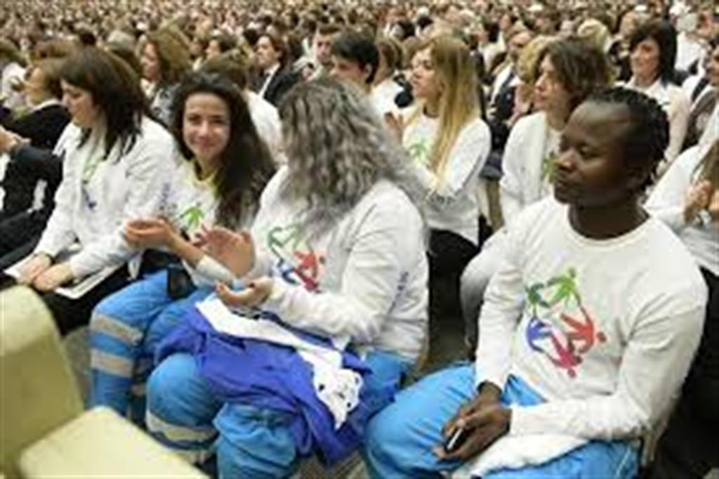 Giovani volontari in udienza dal Papa