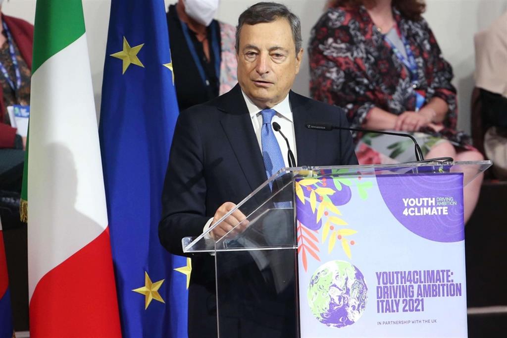 Il premier Draghi ha parlato stamani ai giovani della Youth4Climate a Milano