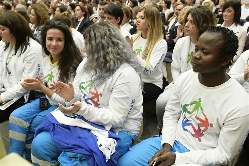 Giovani volontari del Servizio civile in udienza da papa Francesco