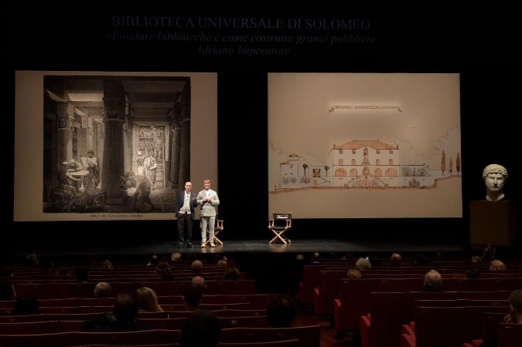 La presentazione della biblioteca di Cucinelli giovedì 29 al Piccolo Teatro di Milano.