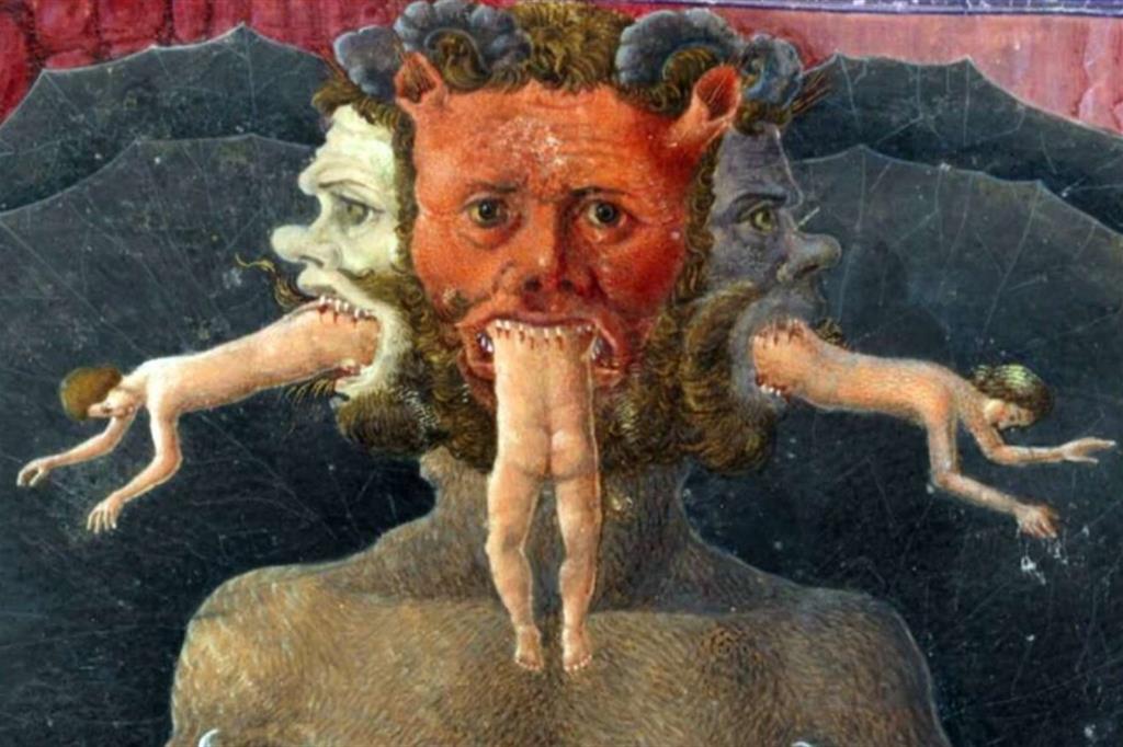 Lucifero in una illustrazione quattrocentesca della Divina Commedia
