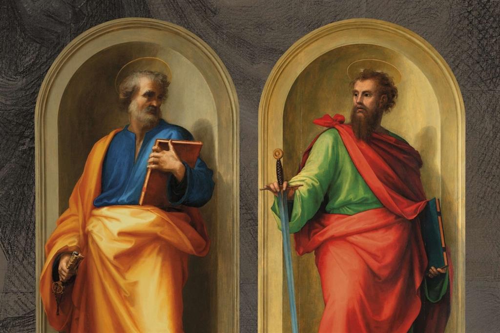 I dipinti raffiguranti i Santi Pietro e Paolo, da decenni conservati nell'Appartamento Pontificio delle Udienze del Palazzo Apostolico Vaticano