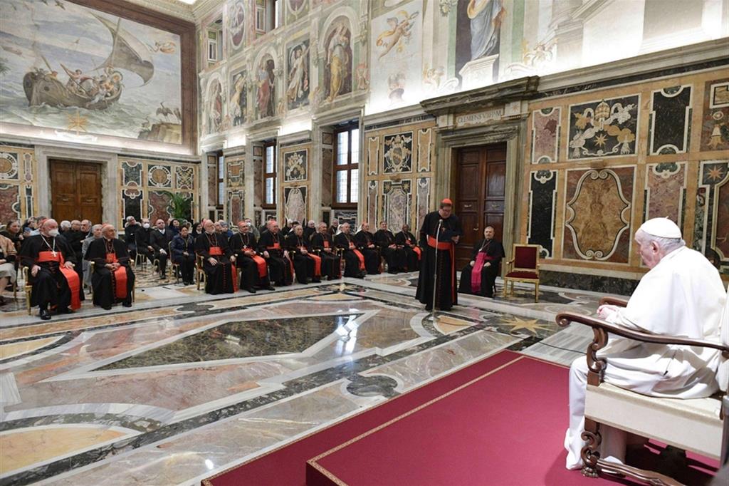 Papa Francesco e i partecipanti all'udienza