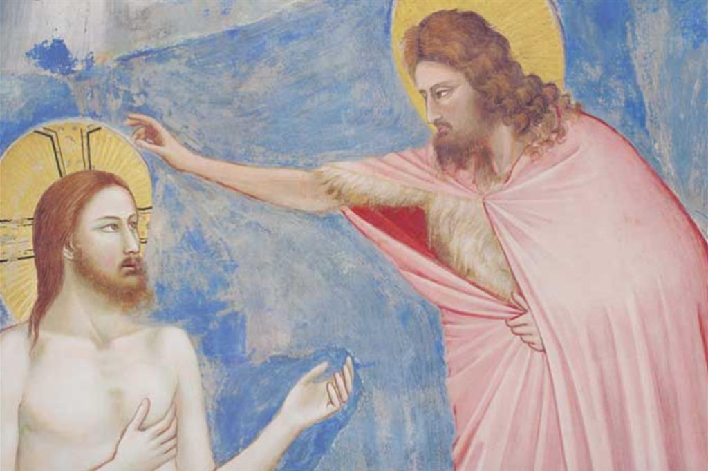 Giotto, Battesimo di Cristo (particolare). Padova, Cappella degli Scrovegni