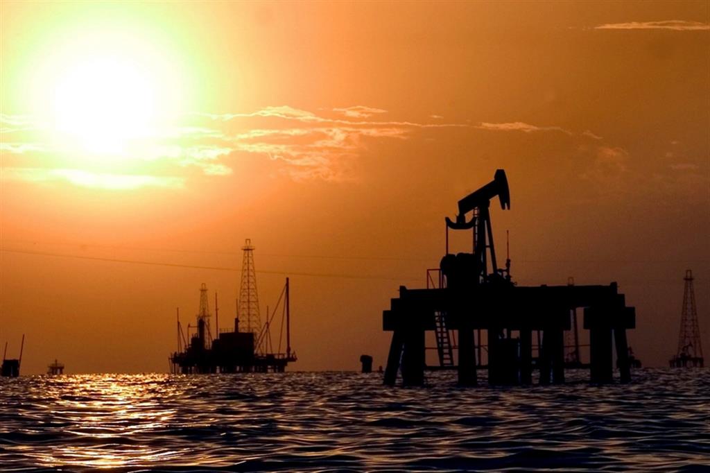Piattaforme petrolifere offshore nel lago Maracaibo, in Venezuela