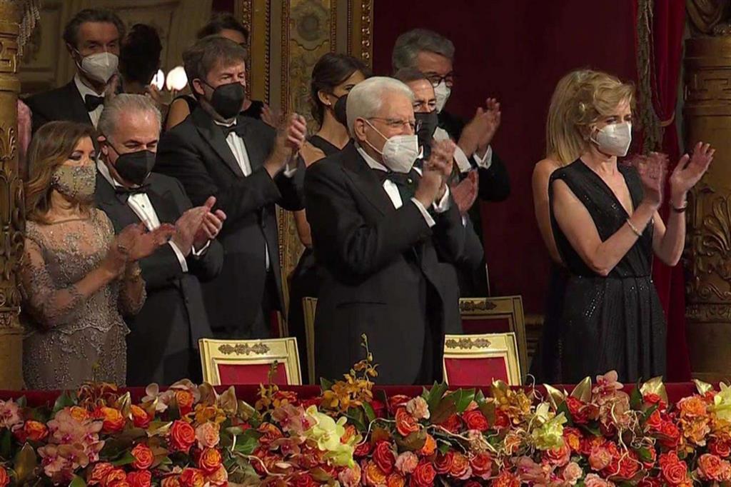 Il Presidente della Repubblica Sergio Mattarella oggi alla Scala
