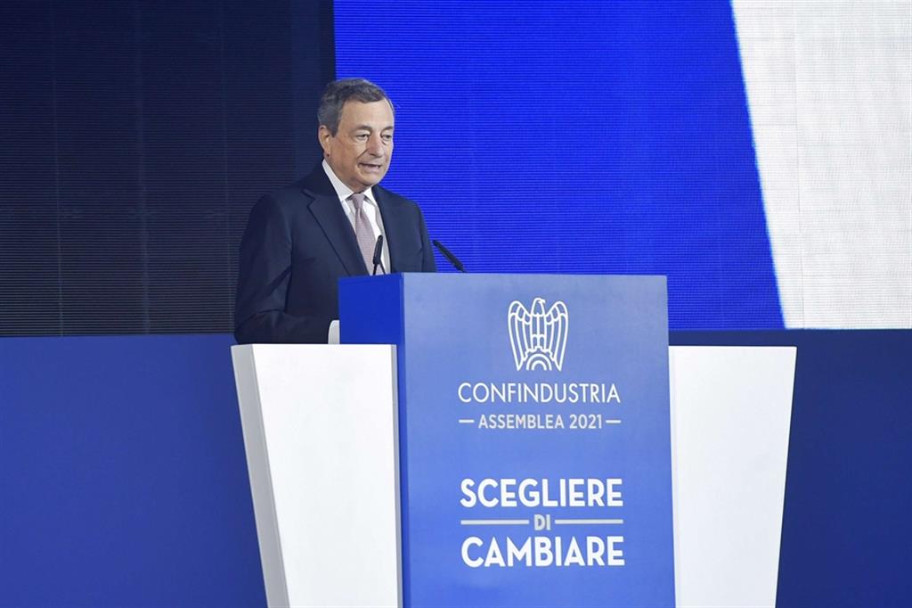 Il premier Mario Draghi interviene all'Assemblea annuale di Confindustria