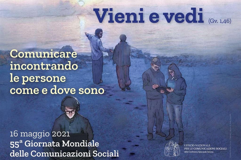 Il Manifesto per la Giornata mondiale delle Comunicazioni sociali 2021 diffuso dall'Ufficio Cei e realizzato dalla Scuola d'Arfte sacra di Firenze