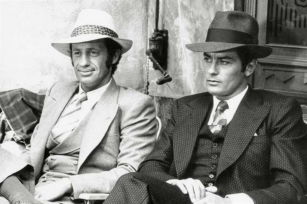 Jean Paul Belmondo e Alain Delon Borsalino in una foto di scena del film "Borsalino", 1970