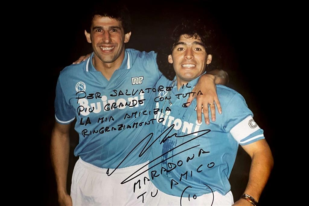 Salvatore Bagni e Diego Armando Maradona ai tempi del Napoli