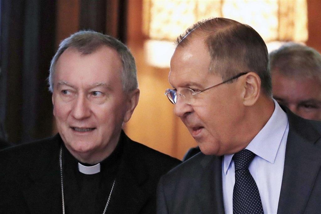 Il segretario di Stato vaticano Pietro Parolin e il ministro degli Esteri russo Sergei Lavrov, a Mosca nel 2017