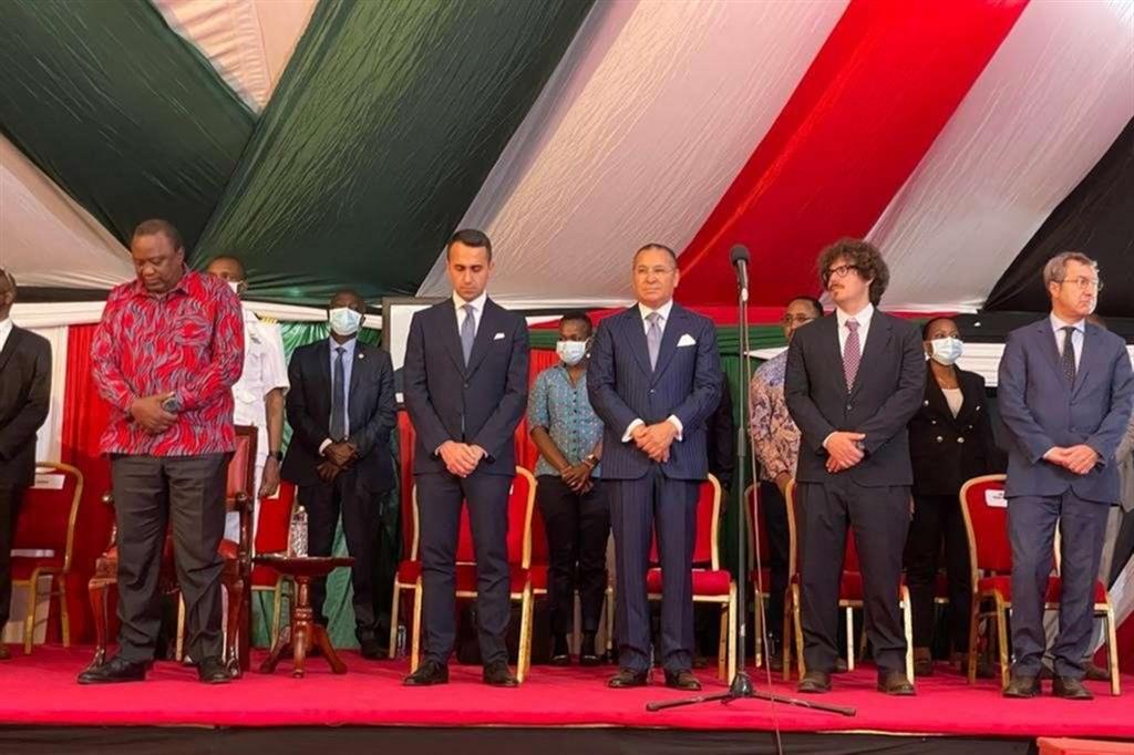 Da sinistra Keniatta, Di Maio, Ghribi, Rotelli e l'ambasciatore italiano Alberto Pieri