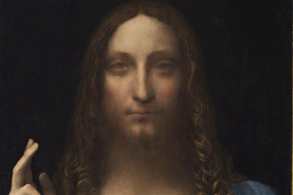 Un particolare del Salvator Mundi attribuito a Leonardo