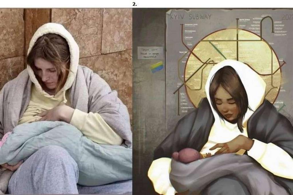 Madonna con bambino sotto la metropolitana di Kiev