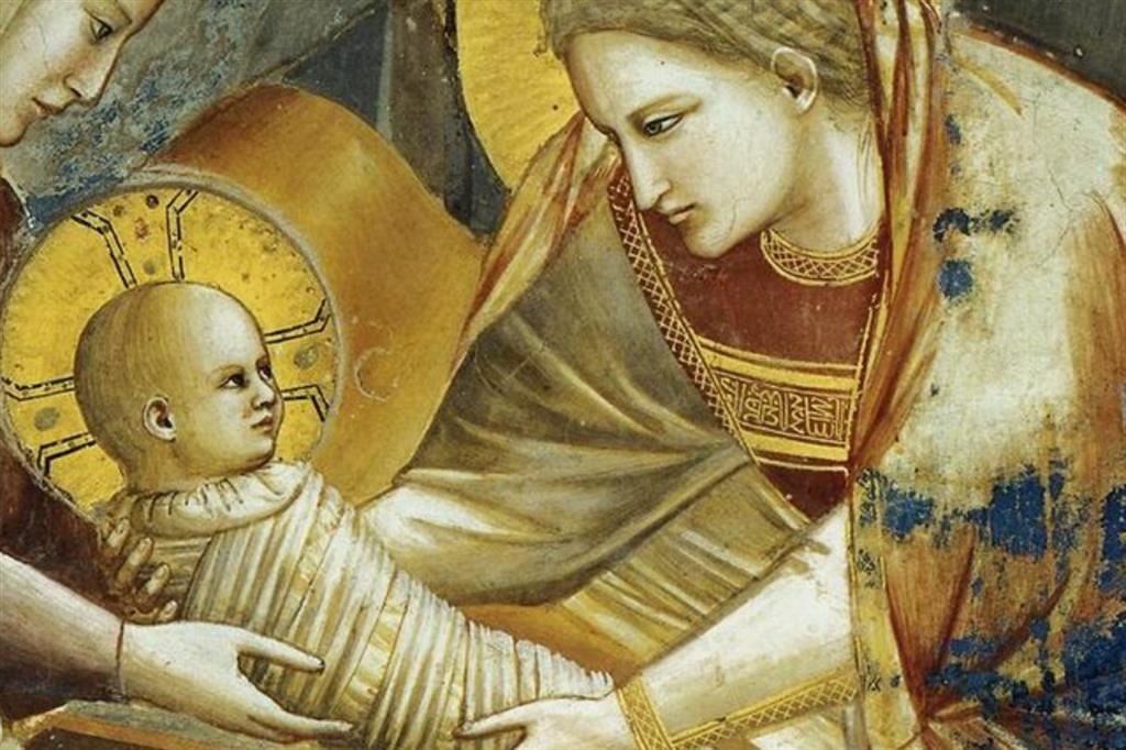 “Natività di Gesù” di Giotto, 1303 1305 circa), particolare. Padova, Cappella degli Scrovegni