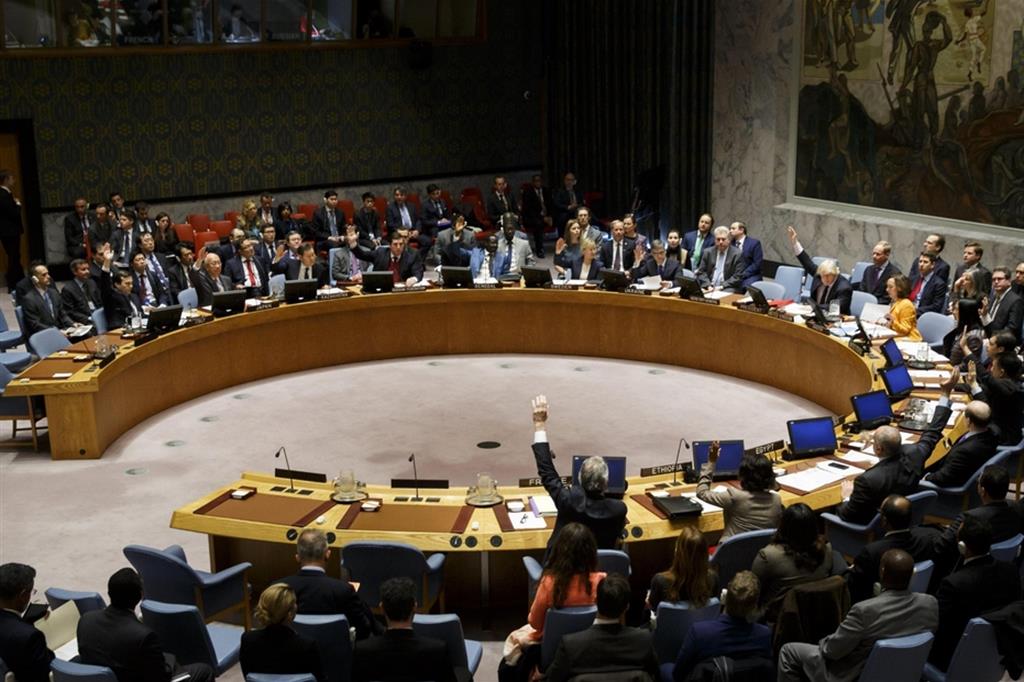 Una seduta del Consiglio di sicurezza dell'Onu