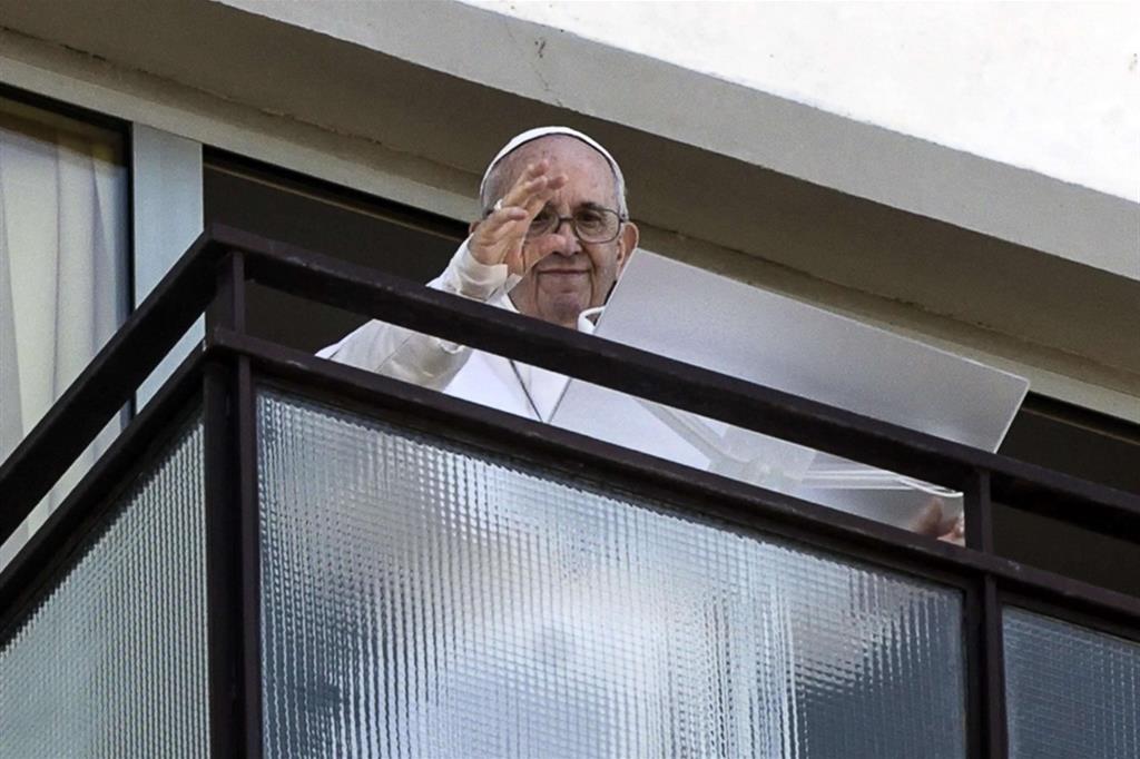 July 2021, the Pope recites the Angelus at the Gemelli Polyclinic