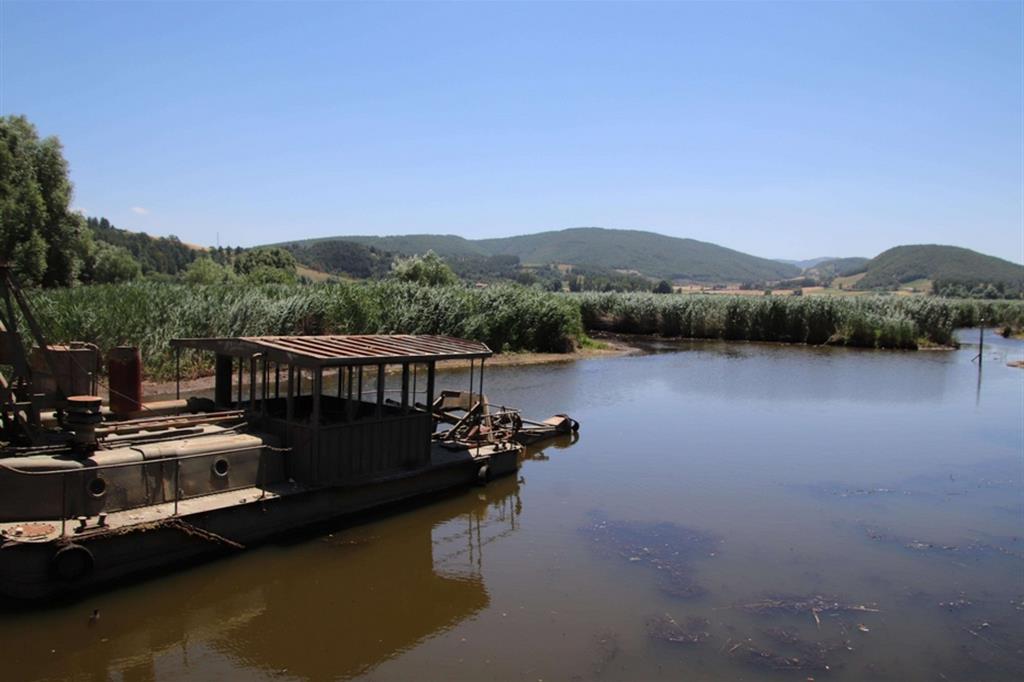 La palude di Colfiorito rischia di "scomparire" per gli effetti del grande caldo che da oltre un mese sta mettendo in ginocchio fiumi e laghi umbri, Foligno (Perugia), 2 Luglio 2022