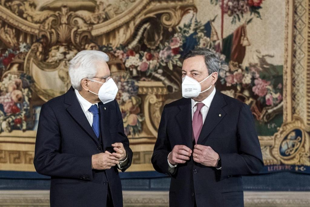Il presidente Mattarella con il premier Draghi