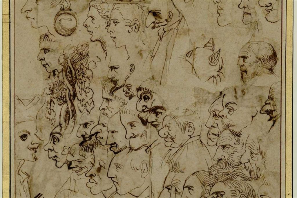 Detail of a drawing by Agostino Carracci