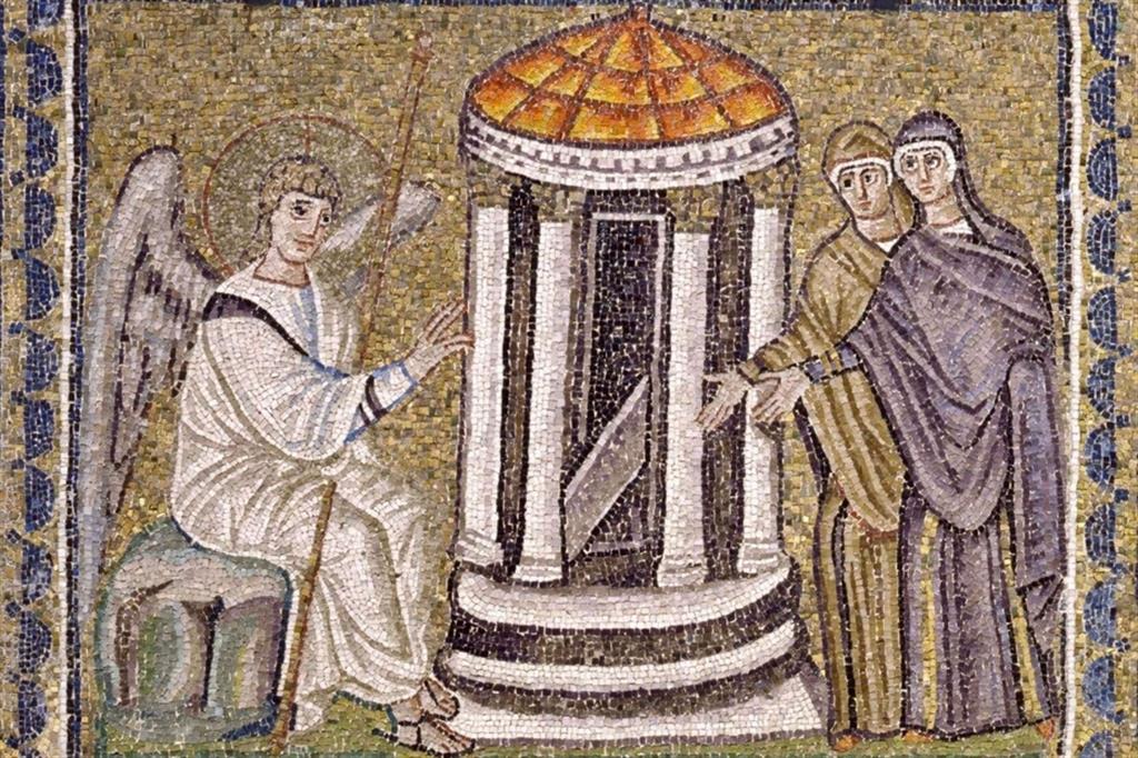 “Le donne al sepolcro”, mosaico, VI secolo. Ravenna, basilica di Sant’Apollinare Nuovo