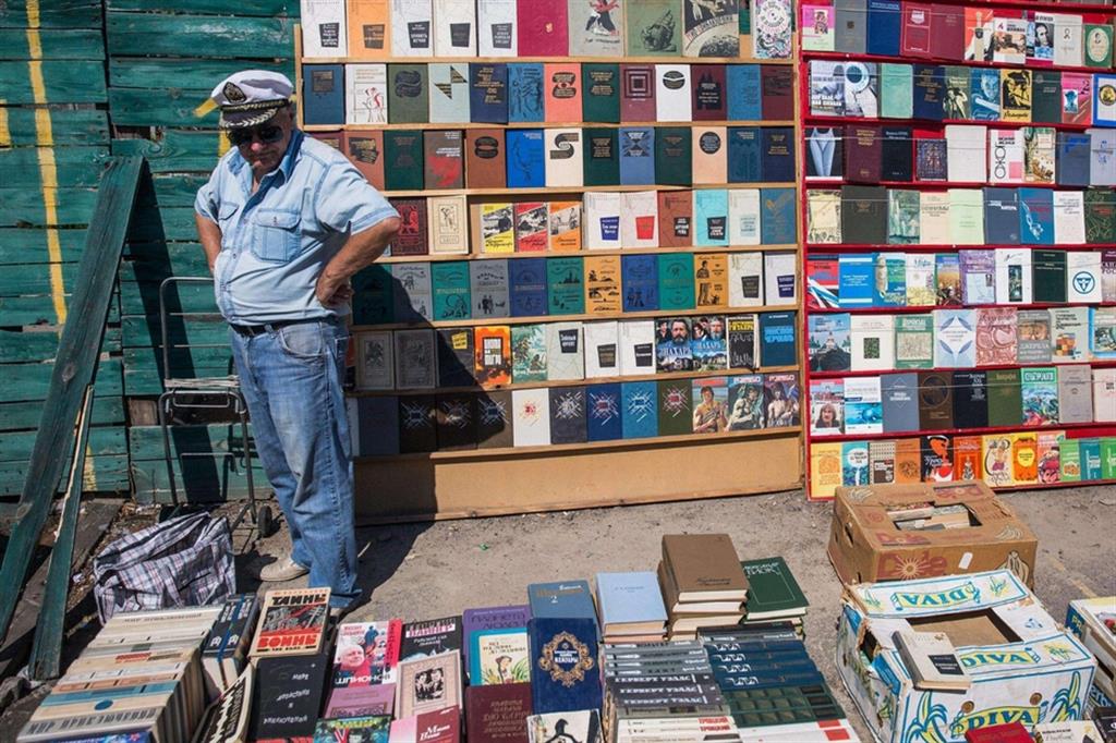 Un mercato di libri usati a Kiev