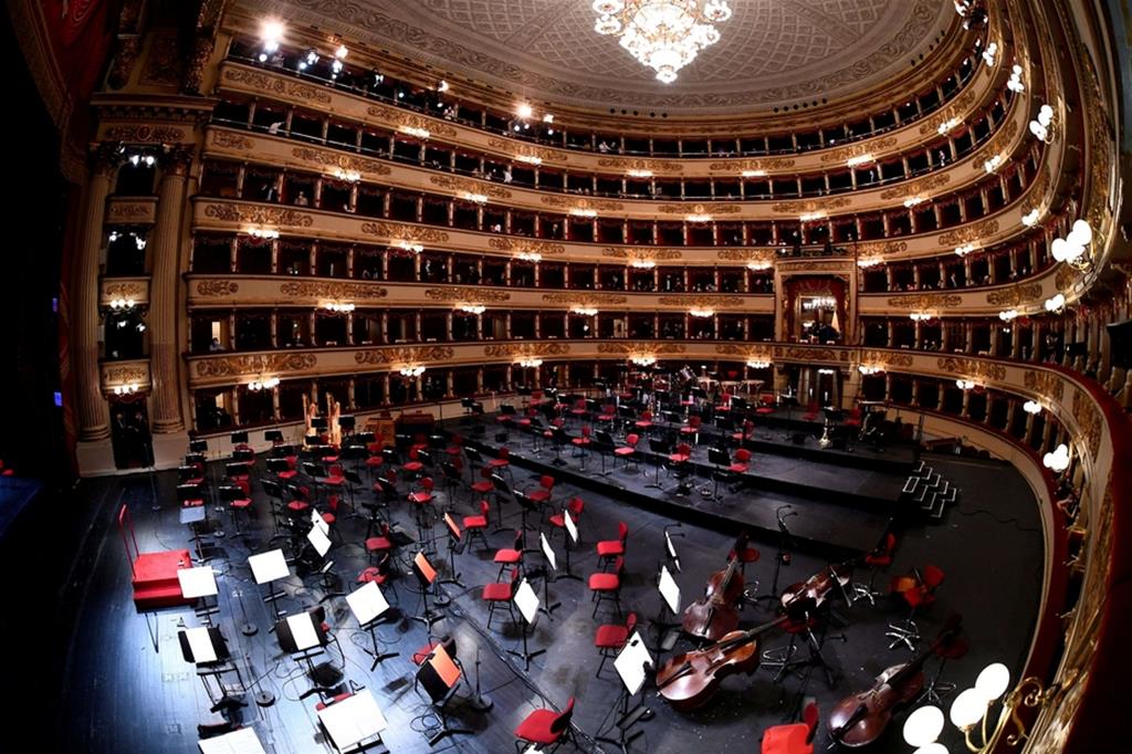 L'interno del Teatro alla Scala di Milano, che ha presentato la nuova stagione
