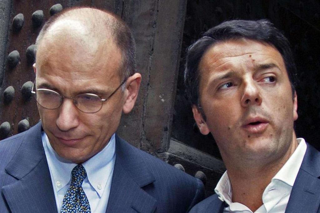 Il segretario del Pd, Enrico Letta, con Matteo Renzi