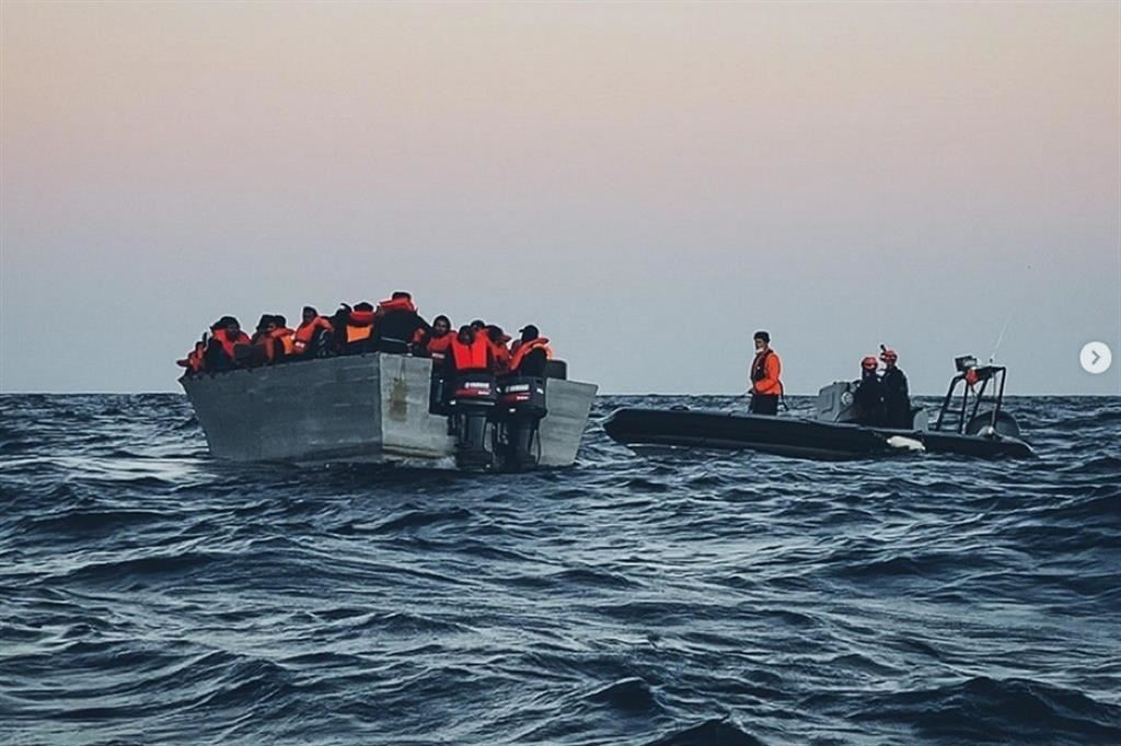 Un'operazione di salvataggio nel Mediterraneo