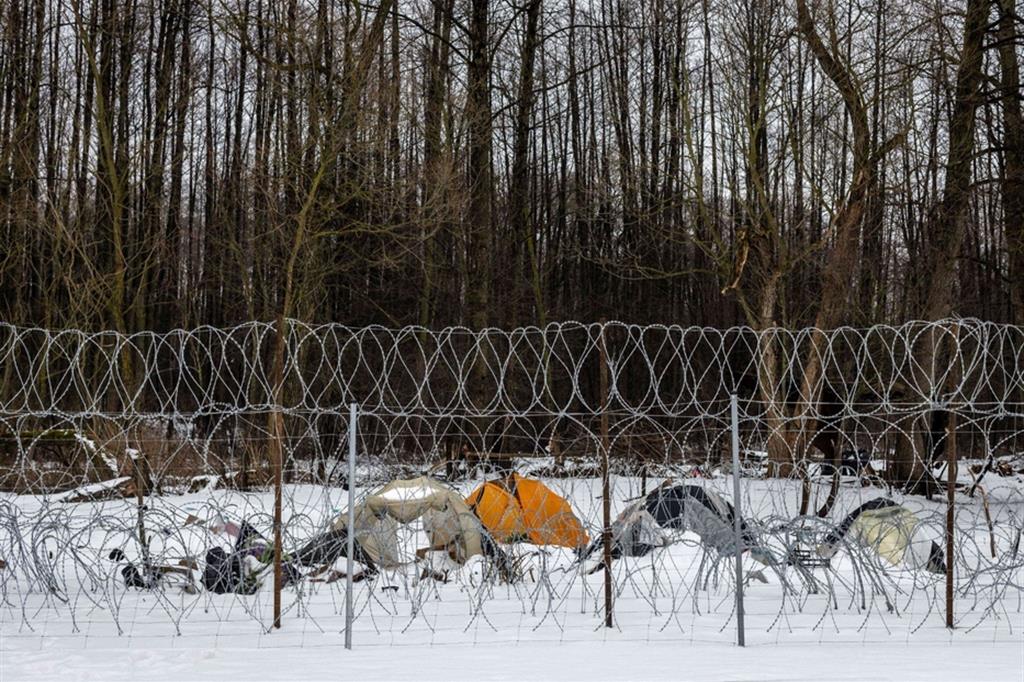 In attesa del muro deciso dal governo della Polonia per bloccare i disperati in fuga da guerra, violenze e fame, ora bloccati nella morsa del gelo, ci si accontenta del filo spinato