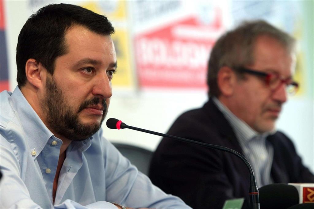 Matteo Salvini con Roberto Maroni
