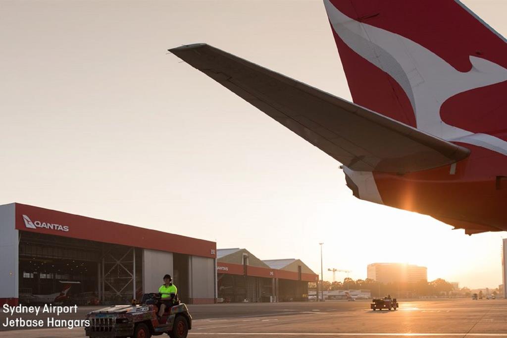 Un aereo Qantas allo scalo di Sidney