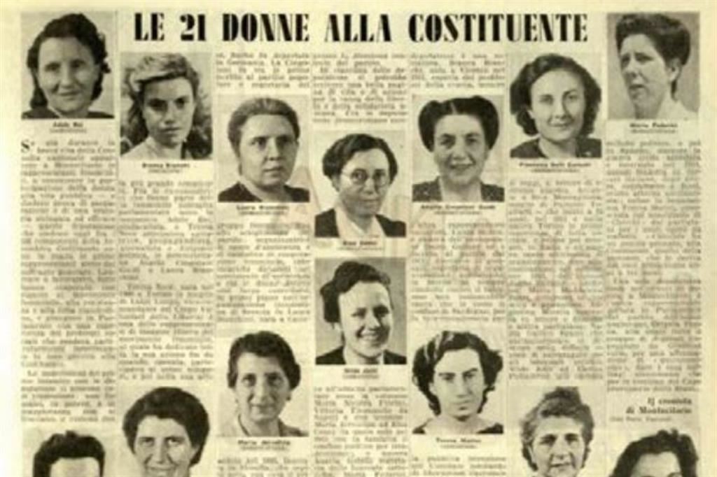 “Le 21 donne alla Costituente”, pagina della Domenica del Corriere n. 19 del 4 agosto 1946