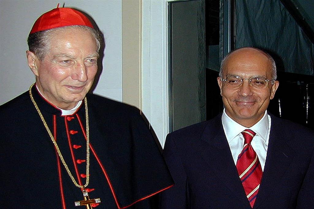 Il cardinale Martini con il sindaco Albertini nel 2000